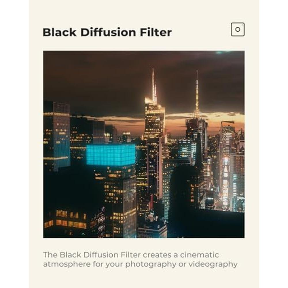 K&F CONCEPT 46mm Black Diffusion 1/4 Filter Mist Cinematic – In Use