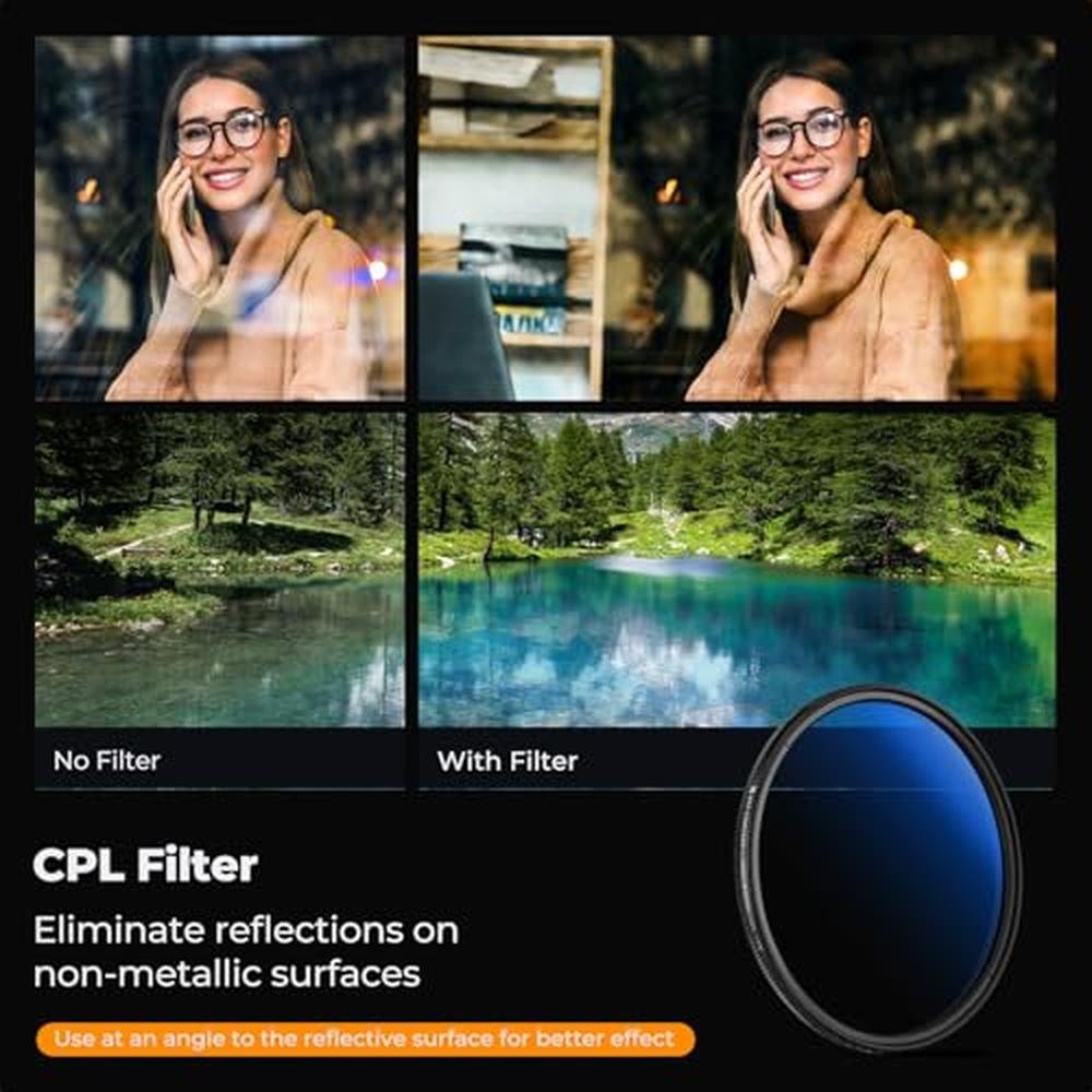 K&F CONCEPT 46mm Circular Polarizer Filter Ultra-Slim 18 – Close-up Detail