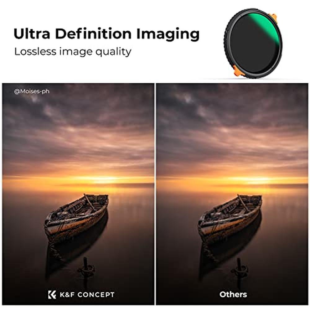 K&F CONCEPT 46mm ND4-64 (2-6 Stops) ND Lens Filter Variable – Packaging