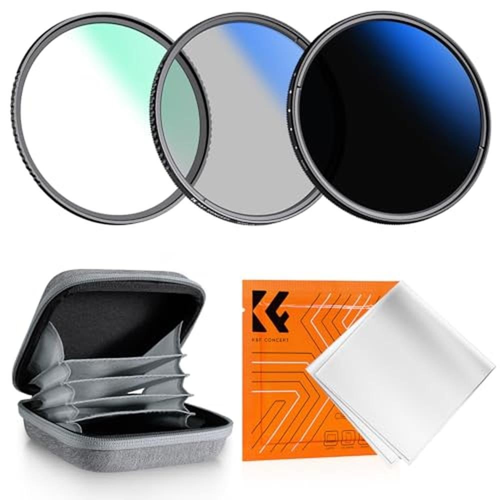 K&F Concept 46mm UV/CPL/ND2-400 Lens Filters Kit (3 PCS)-18 – Front View