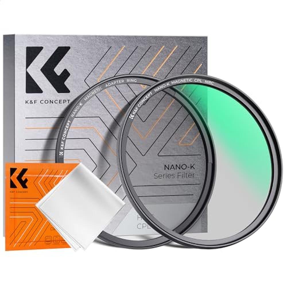 K&F CONCEPT 49mm Magnetic Circular Polarizer Lens Filter – Front View