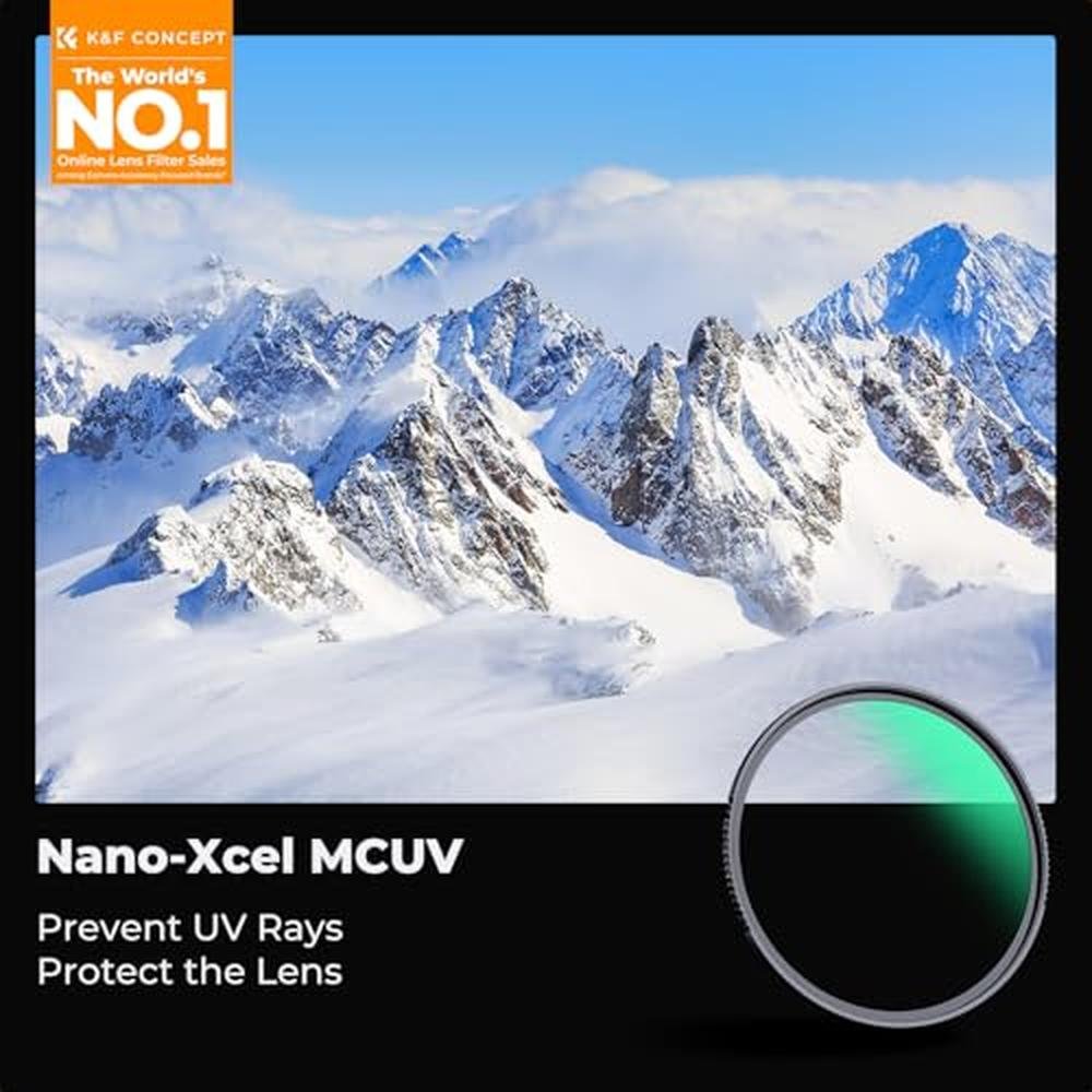 K&F CONCEPT 49mm MC UV Protection Filter with 28 – Side View