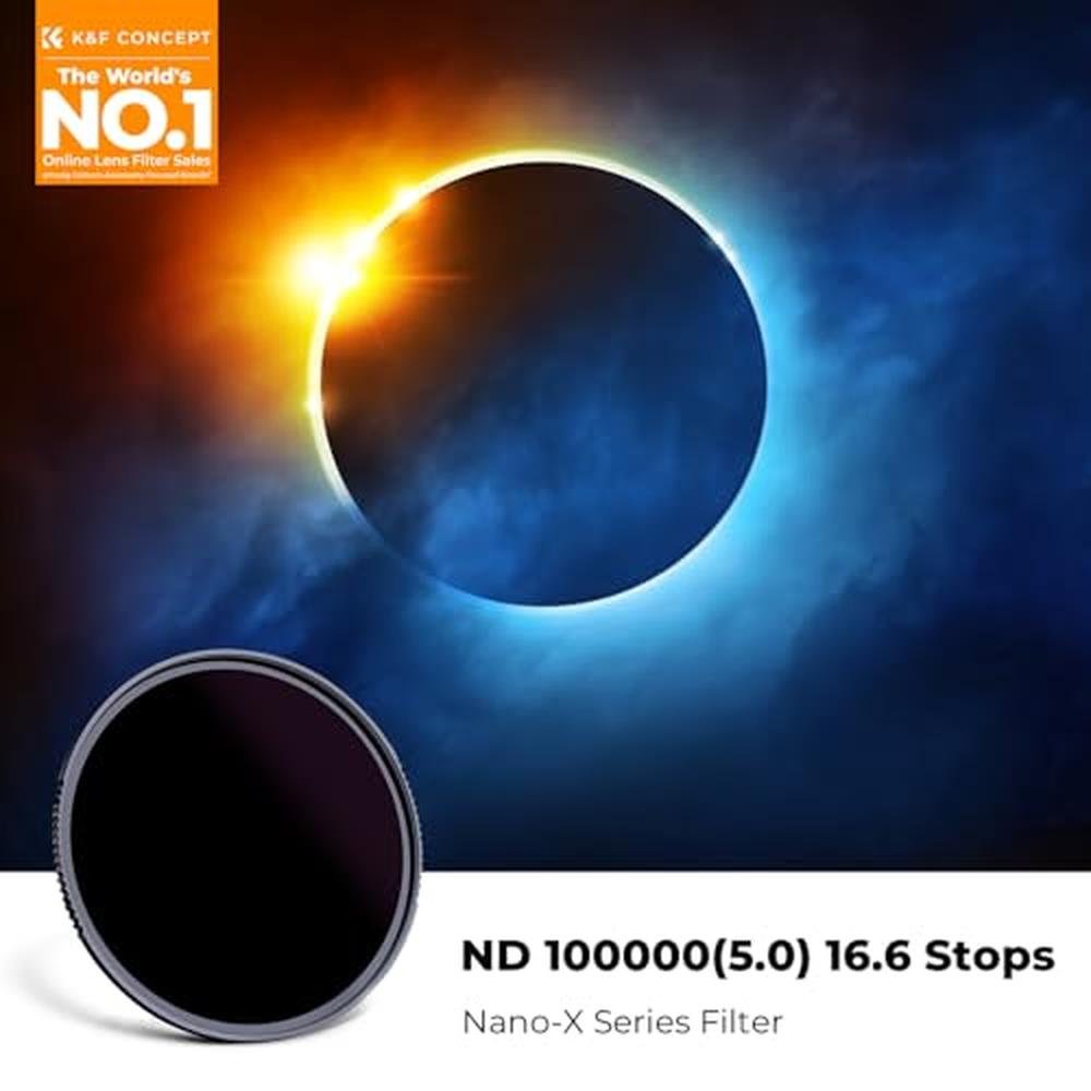 K&F CONCEPT 49mm ND100000(16.6 Stops) ND Lens Filter Solar – Side View