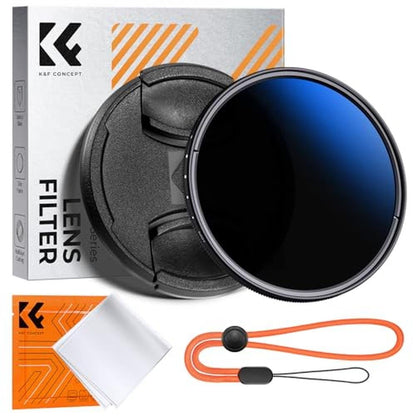K&F CONCEPT 49mm Variable ND Camera Lens Filter ND2-ND400 – Front View