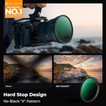 K&F CONCEPT 49mm Variable ND Filter ND2-ND32 Camera Lens – Side View