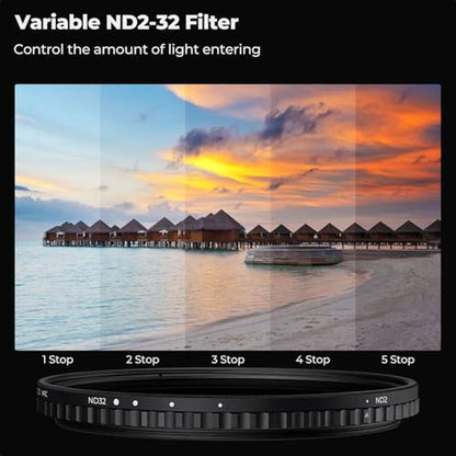 K&F CONCEPT 49mm Variable ND Filter ND2-ND32 Camera Lens – Close-up Detail