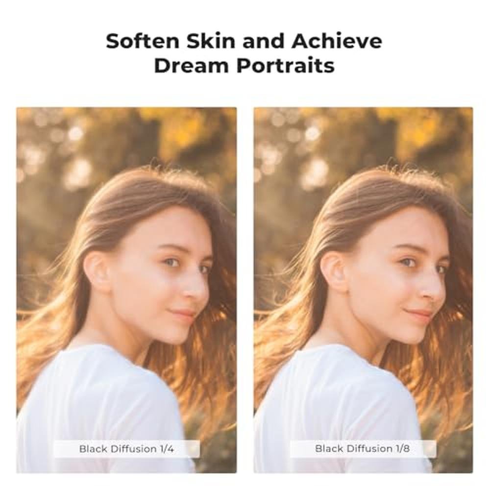 K&F CONCEPT 52mm Black Diffusion 1/4 & 1/8 Filters Kit Mist – In Use
