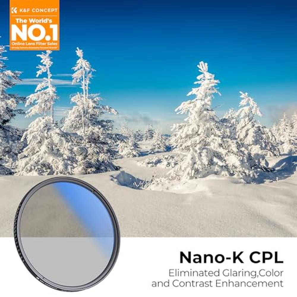 K&F CONCEPT 52mm Circular Polarizer Filter Ultra-Slim 18 – Side View