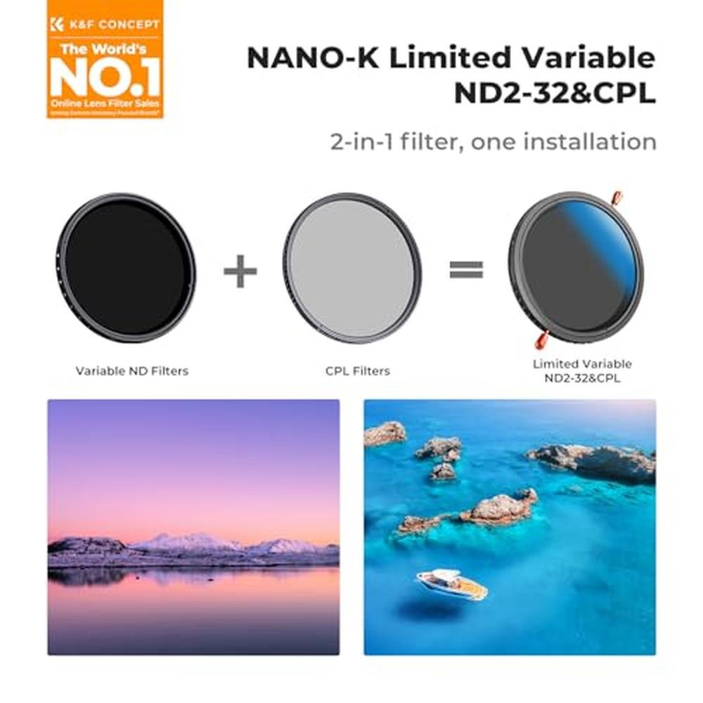 K&F Concept 52mm Variable ND2-32 (1-5 Stops) & Circular – Side View