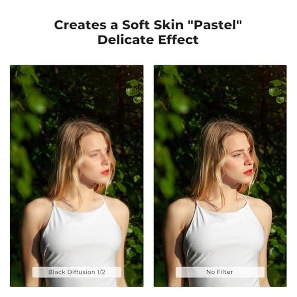 K&F CONCEPT 55mm Black Diffusion 1/2 Filter Mist Cinematic – Close-up Detail