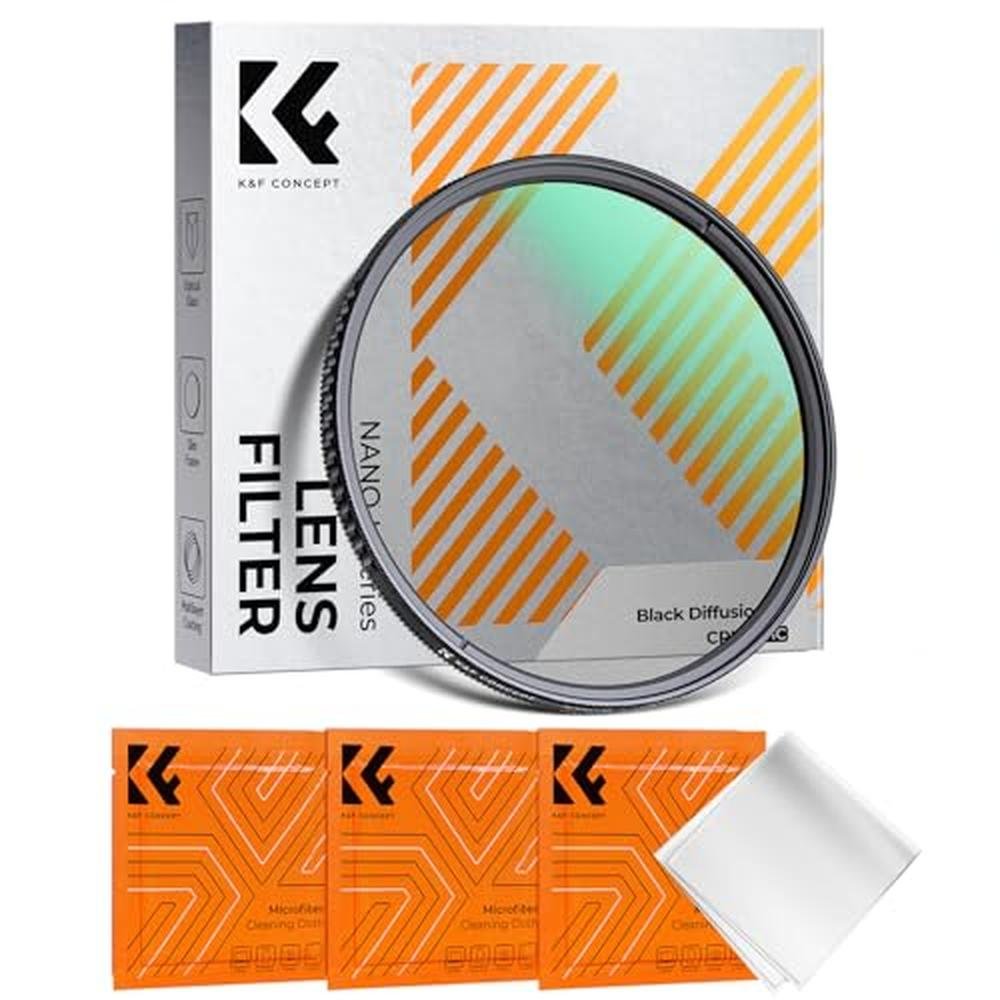 K&F CONCEPT 55mm Black Diffusion 1/4 & Circular Polarizing – Front View