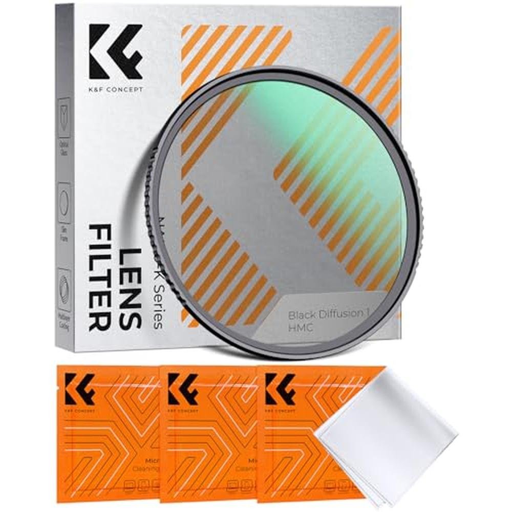 K&F CONCEPT 55mm Black Diffusion 1 Filter Mist Cinematic – Front View