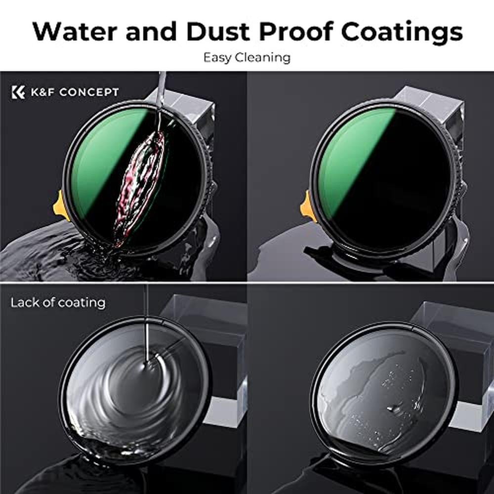 K&F CONCEPT 55mm Black Diffusion Mist 1/4 Effect & Variable – Packaging