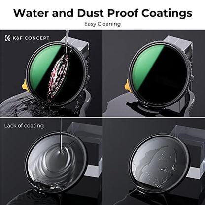 K&F CONCEPT 55mm Black Diffusion Mist 1/4 Effect & Variable – Packaging