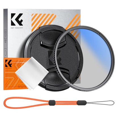 K&F CONCEPT 55mm Circular Polarizer Filter with Lens Cap – Front View