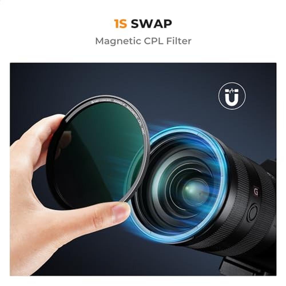 K&F Concept 55mm Magnetic Circular Polarizer Lens Filter – Side View