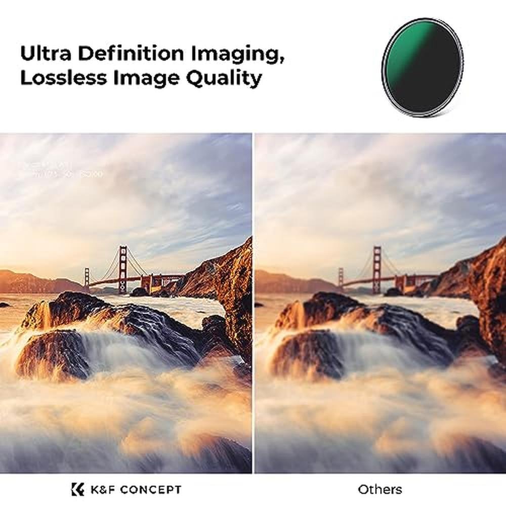 K&F CONCEPT 55mm ND8 ND64 ND1000 ND Lens Filters Kit- – In Use