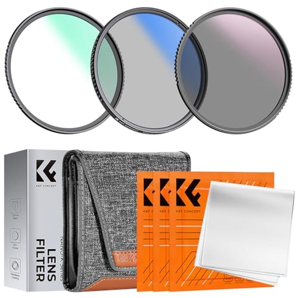 K&F Concept 55mm UV/CPL/ND Lens Filter Kit (3 Pieces)-18 – Front View