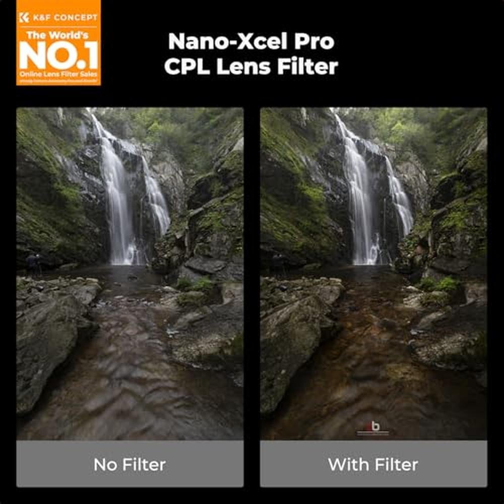 K&F CONCEPT 58mm Circular Polarizers Filter Super Slim with – Side View