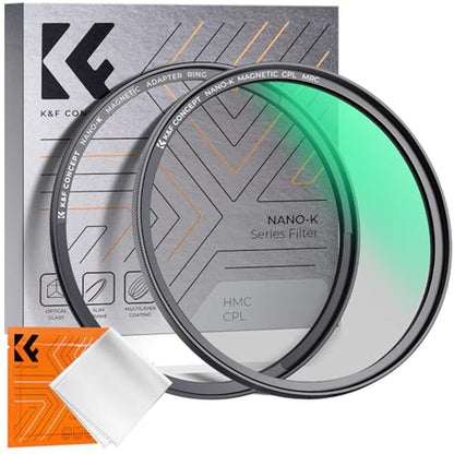 K&F Concept 58mm Magnetic Circular Polarizer Lens Filter – Front View