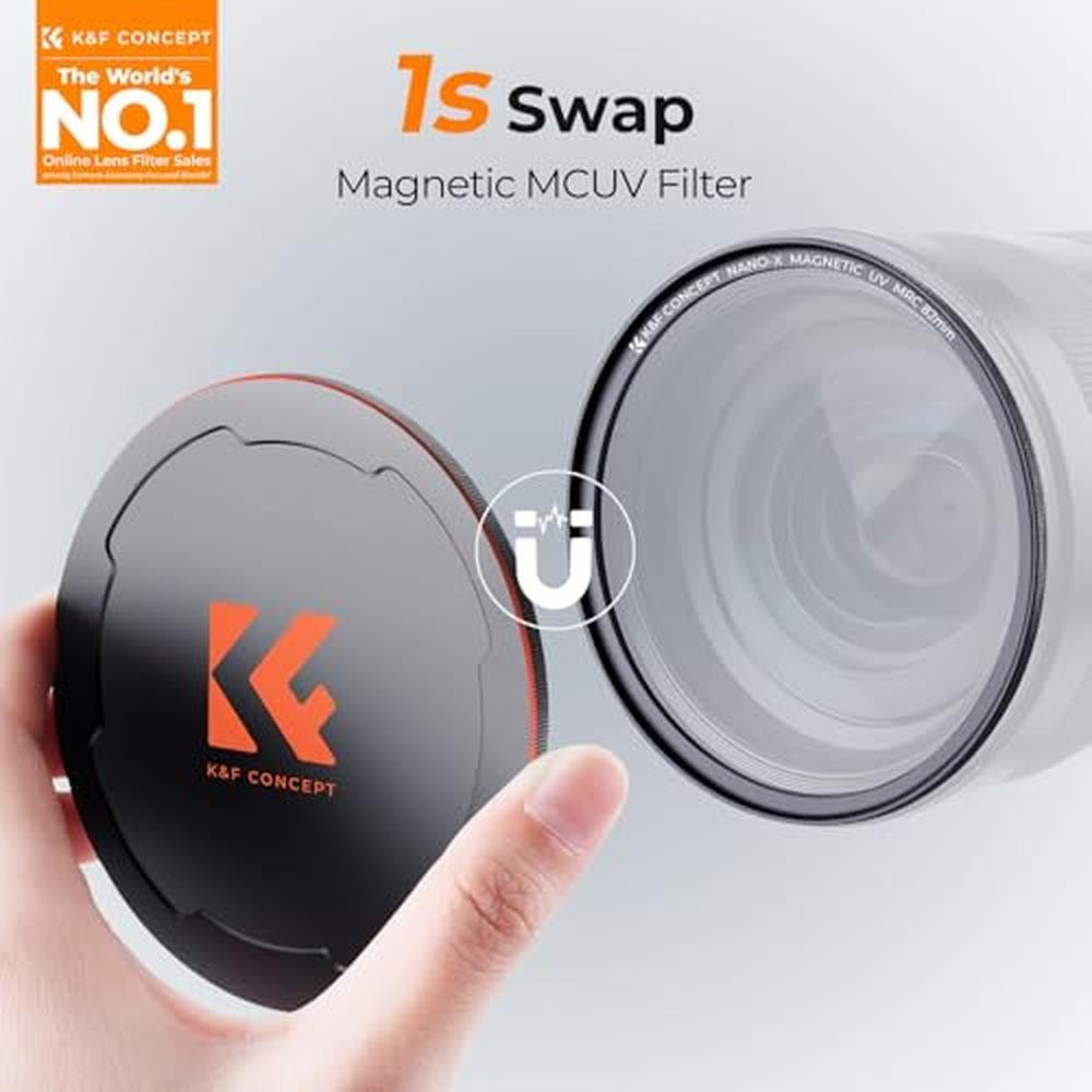 K&F CONCEPT 58mm Magnetic MC UV Lens Protection Filter + – Side View