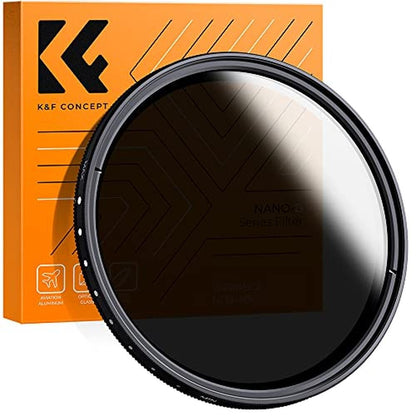 K&F Concept 58mm Variable ND2-ND400 ND Lens Filter (1-9 – Front View