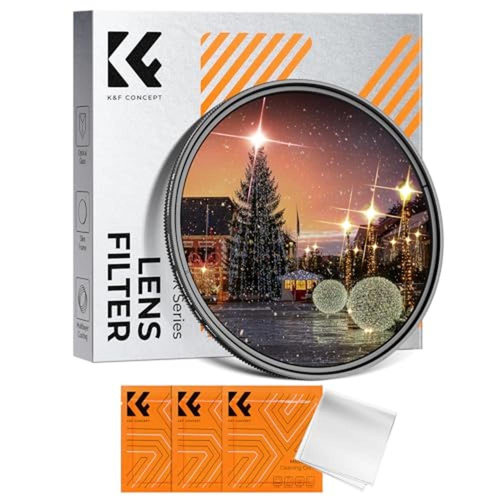 K&F CONCEPT 58mm Variable Star Filter Cross Screen – Front View
