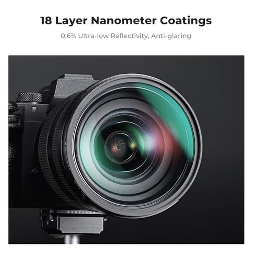 K&F CONCEPT 62mm Black Diffusion 1/4 & 1/8 Filters Kit Mist – Packaging