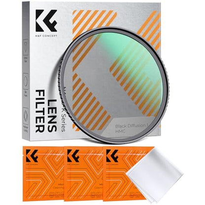K&F CONCEPT 62mm Black Diffusion 1 Filter Mist Cinematic – Front View