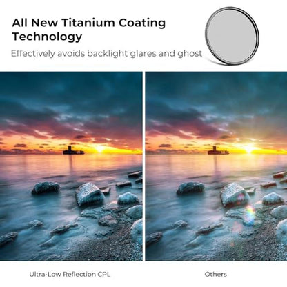K&F CONCEPT 62mm Ultra-Low Reflectivity Polarizers Filter – Close-up Detail