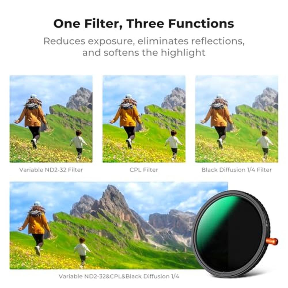 K&F CONCEPT 67mm Black Diffusion Mist Effect 1/4 & Variable – Close-up Detail