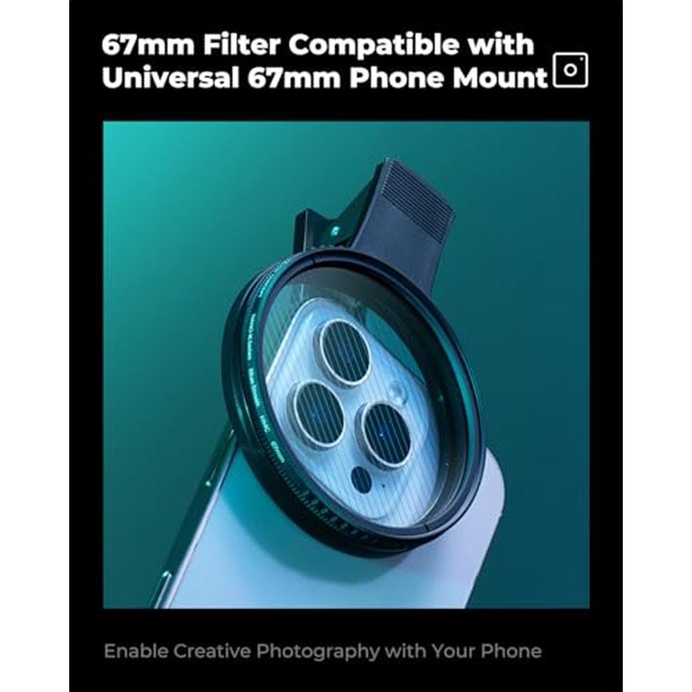 K&F CONCEPT 67mm Blue Streak Lens Filter Rotating Circular – Close-up Detail