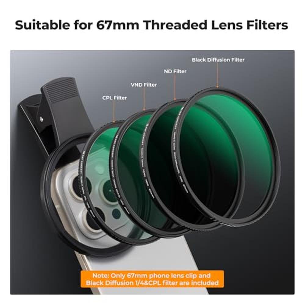 Filter Concept: K&F CONCEPT 67mm Clip-on Black Diffusion – In Use