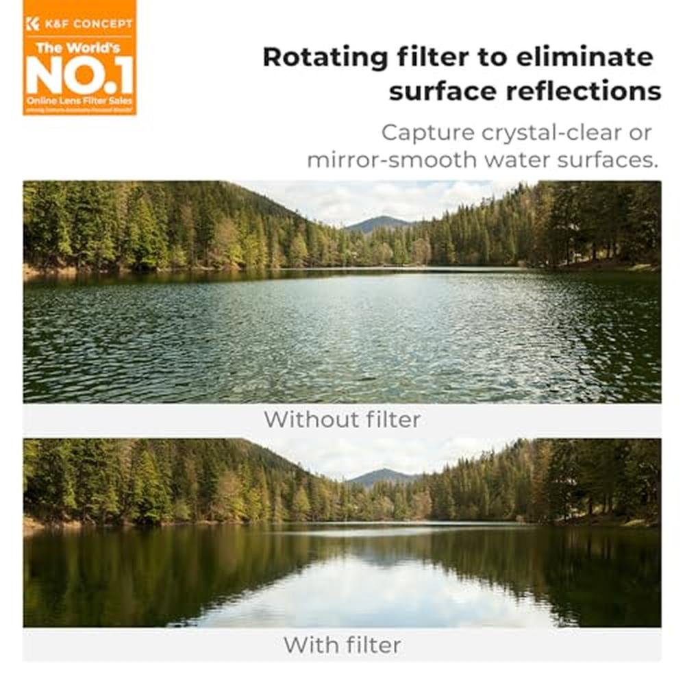 K&F CONCEPT 67mm Press-on CPL Phone Lens Filter Kit – Side View