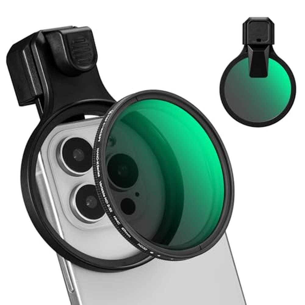 K&F CONCEPT 67mm Press-on ND2-32 Phone Lens Filter Kit – Front View