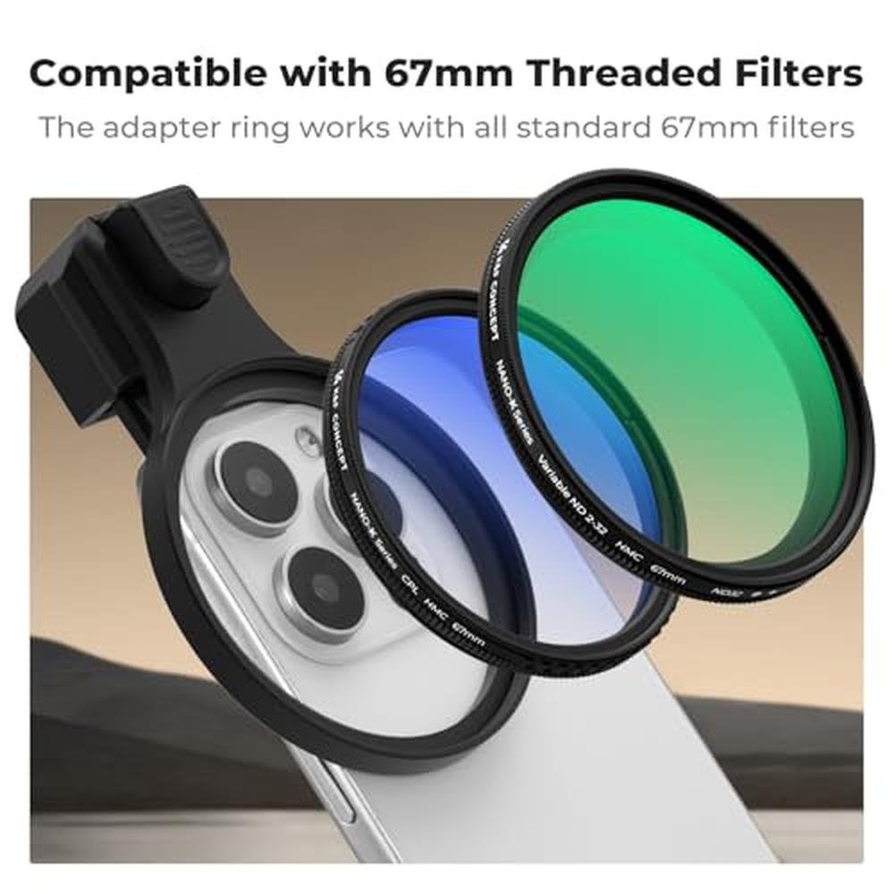 K&F CONCEPT 67mm Press-on Phone Lens Filter Adapter – Close-up Detail