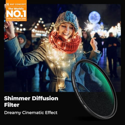 K&F CONCEPT 67mm Shimmer Diffusion 1 Effect Filter Optical – Side View