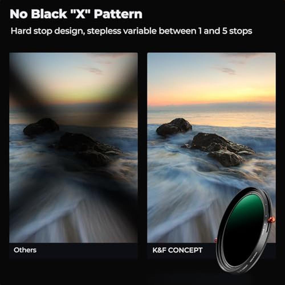 K&F CONCEPT 72mm Variable ND2-32 (1-5 Stops) ND Filter & – In Use