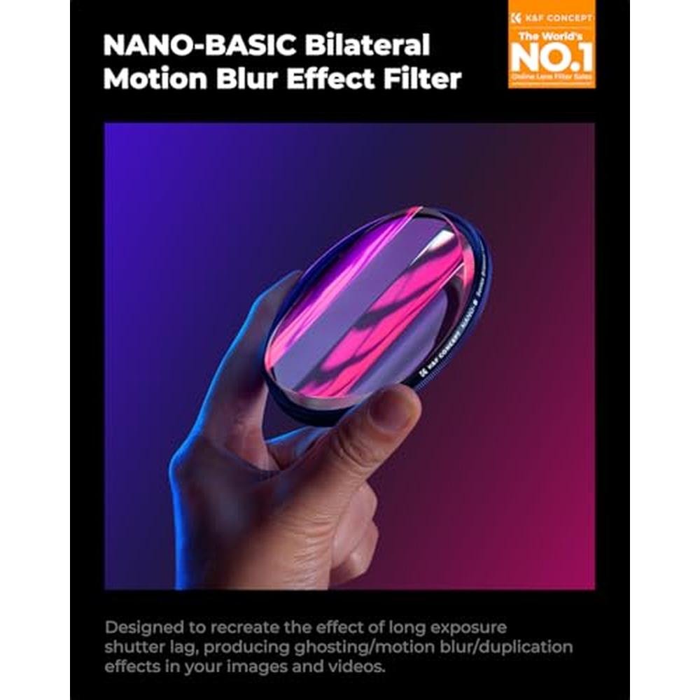 K&F CONCEPT 77mm Bilateral Blur Ghost Motion Filter Super – Side View