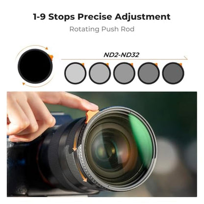 K&F CONCEPT 77mm Black Diffusion Mist 1/4 Effect & Variable – Packaging