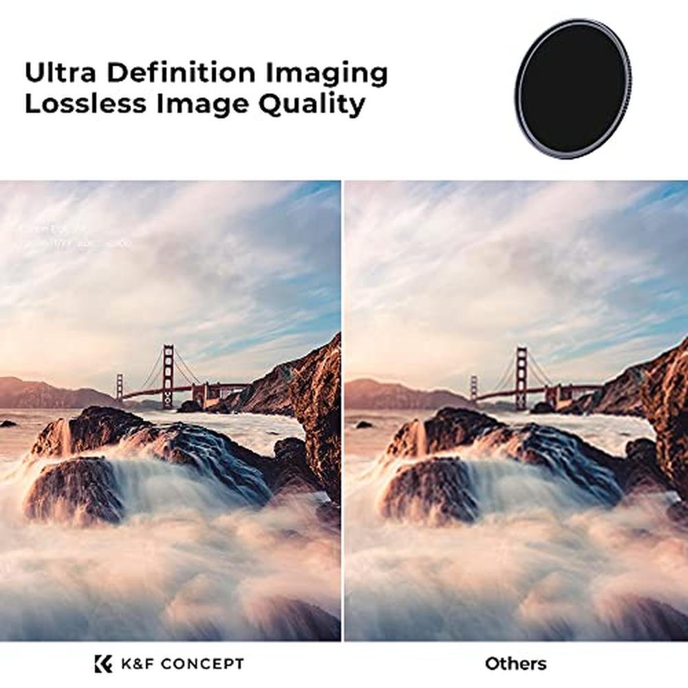 K&F CONCEPT 77mm Fixed ND4 ND8 ND64 ND1000 Lens Filters – In Use
