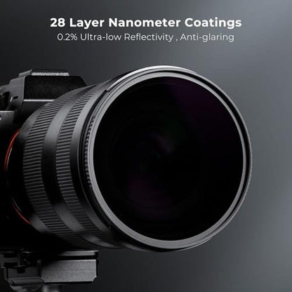 K&F CONCEPT 77mm ND100000(16.6 Stops) ND Lens Filter Solar – Side View