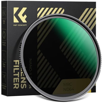 K&F CONCEPT 77mm ND64 Lens Filter (6-Stop Fixed Neutral – Front View
