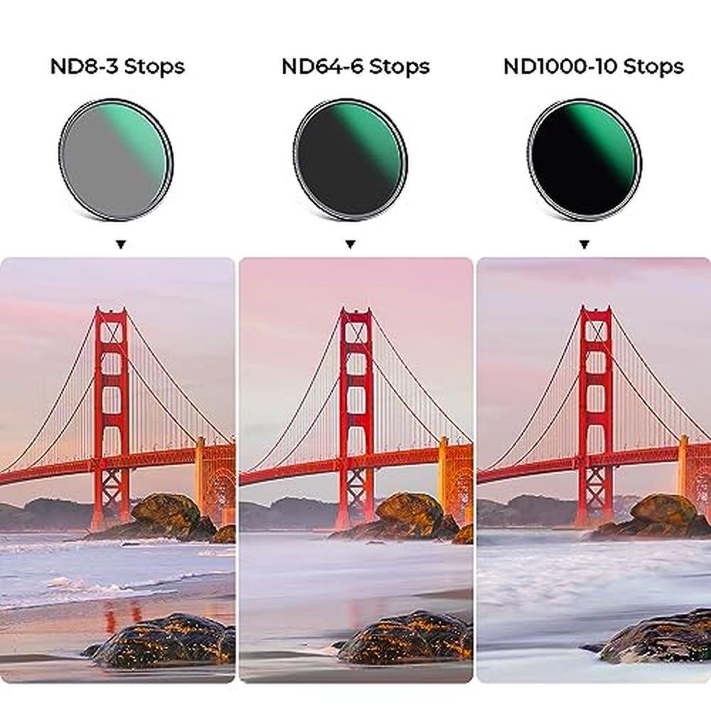 K&F CONCEPT 77mm ND8 ND64 ND1000 ND Lens Filters Kit- – Close-up Detail