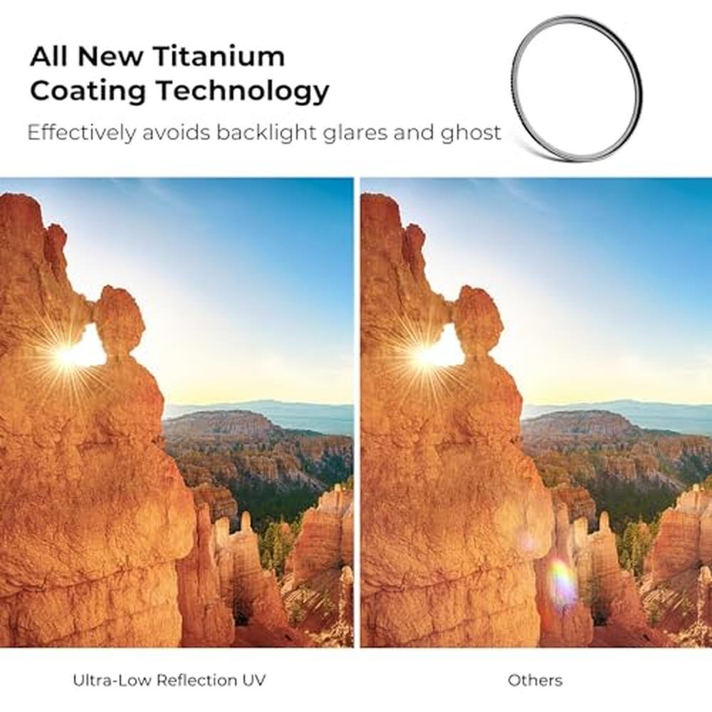 K&F CONCEPT 77mm Ultra-Low Reflectivity MCUV Lens – Close-up Detail