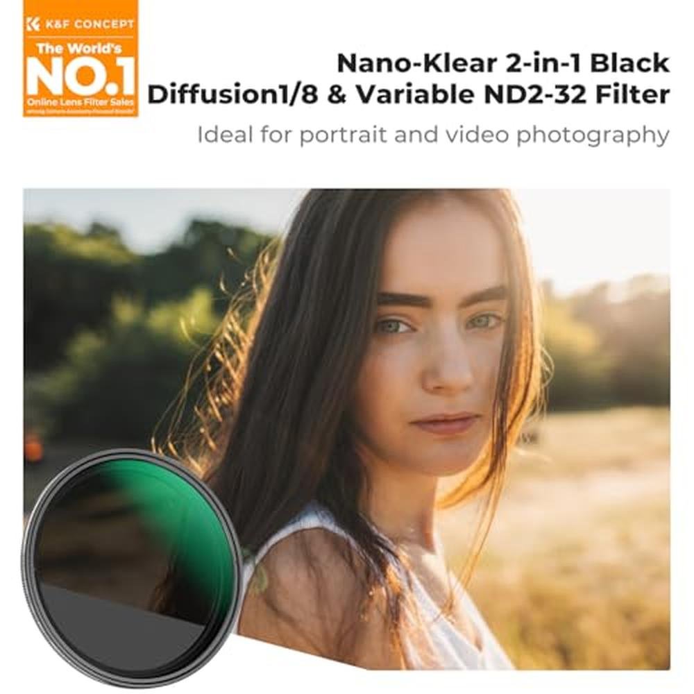 Filter Concept: K-F Concept 82mm Black Diffusion Mist 1.8 – Side View