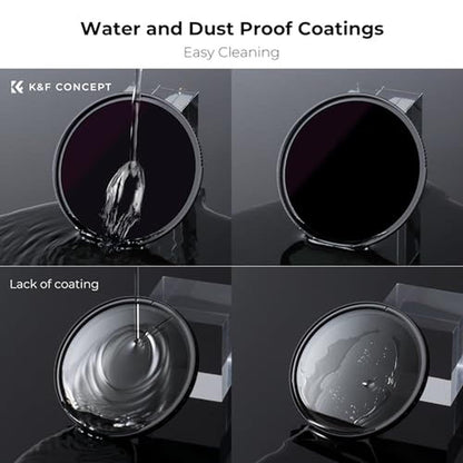K&F CONCEPT 82mm ND100000(16.6 Stops) ND Lens Filter Solar – Side View