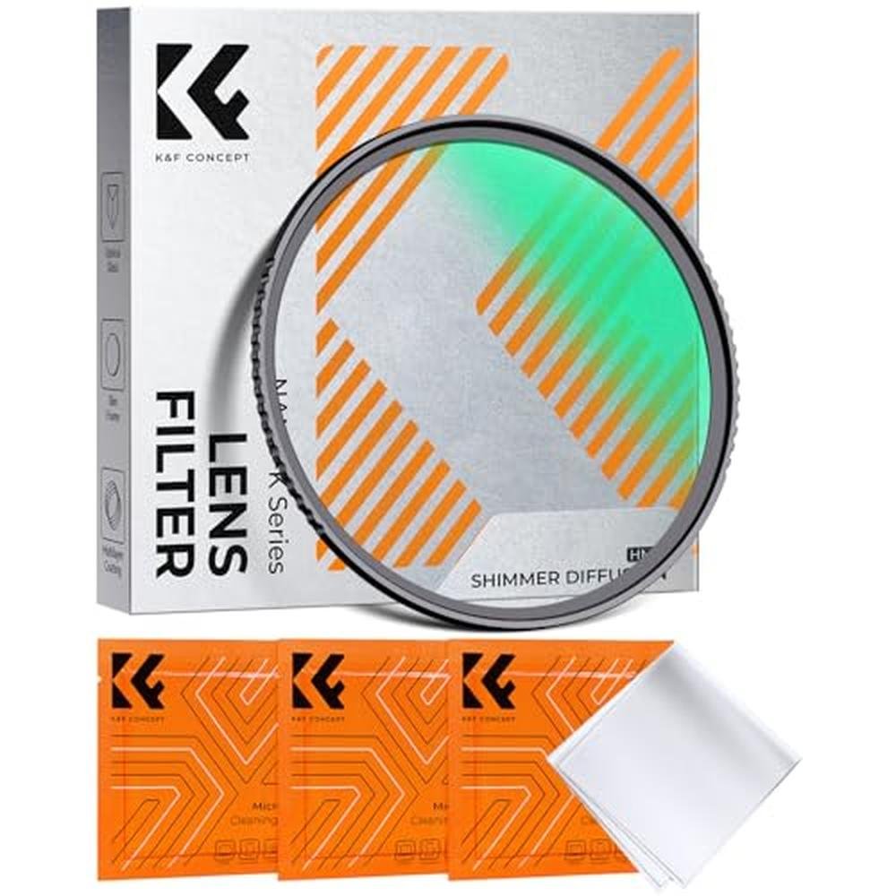 K&F CONCEPT 82mm Shimmer Diffusion 1 Filter Optical Glass – Front View