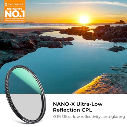 K&F CONCEPT 82mm Ultra-Low Reflectivity Circular Polarizers – Side View