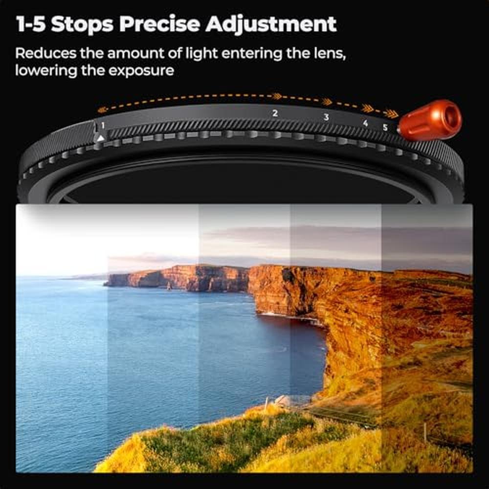 K&F CONCEPT 95mm Black Diffusion Mist Effect 1/4 & Variable – Packaging